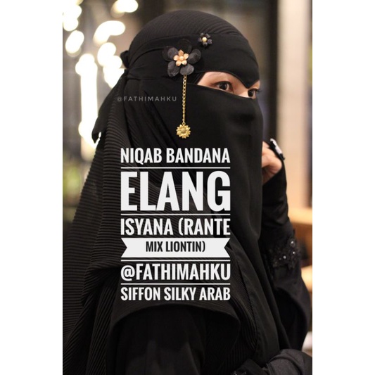 Niqab Elang Liontin Bunga Cantik/Cadar Eagle Siffon/Niqab Murah Cantik