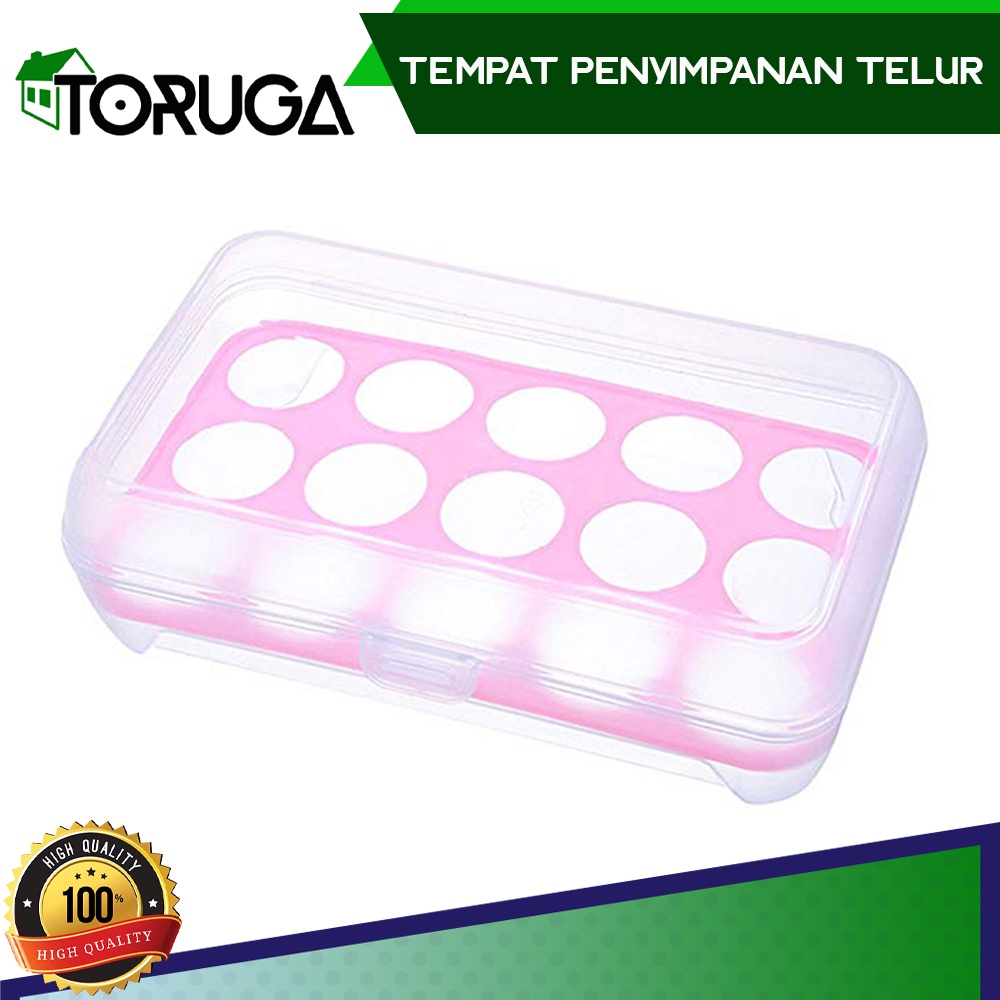 Rak Tray Tempat Box Telur Penyimpanan Kotak Organizer Wadah Tutup 15 Sekat Lubang