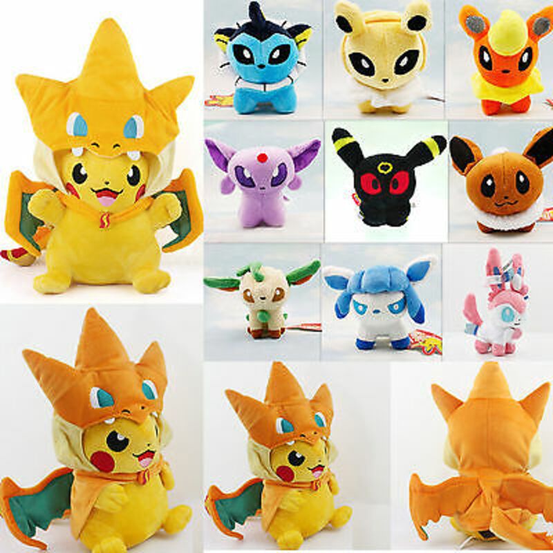 30cm Mainan Pokemon Go Pikachu Eevee Squirtle Plush Stuffed Toy Gifts Figure TV Version Boneka