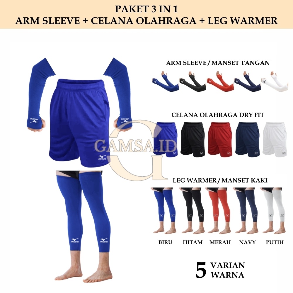 COD - PAKET ARM SLEEVE HANDSOCK MANSET TANGAN MANGSET KAKI LEG WARMER CELANA OLAHRAGA BOLA VOLLY BADMINTON PRIA WANITA