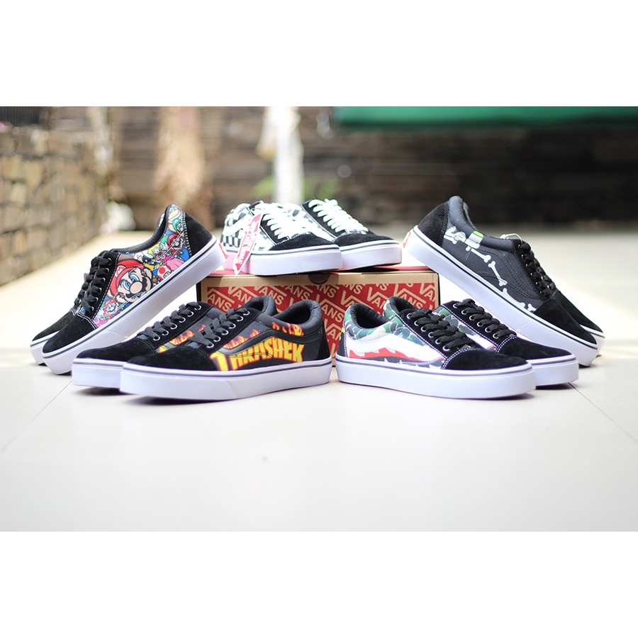 SEPATU VANS PRIA AUTHENTIC SNEAKERS OLDSKOOL MARIO RASTA MOTIF CASUAL SEPATU TERMURAH