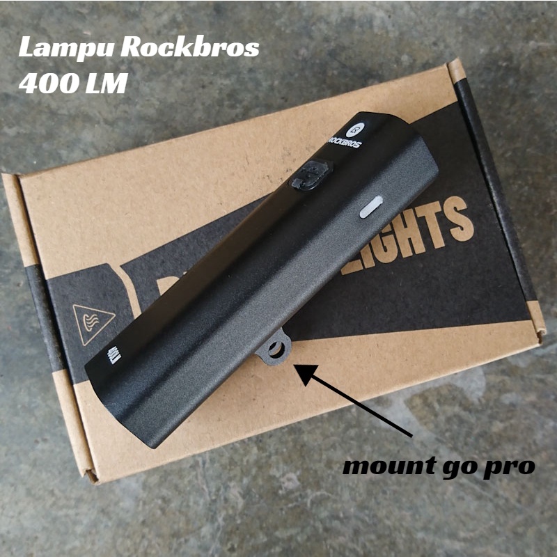 Lampu Depan Sepeda Rockbros 400 LM Mount GoPro