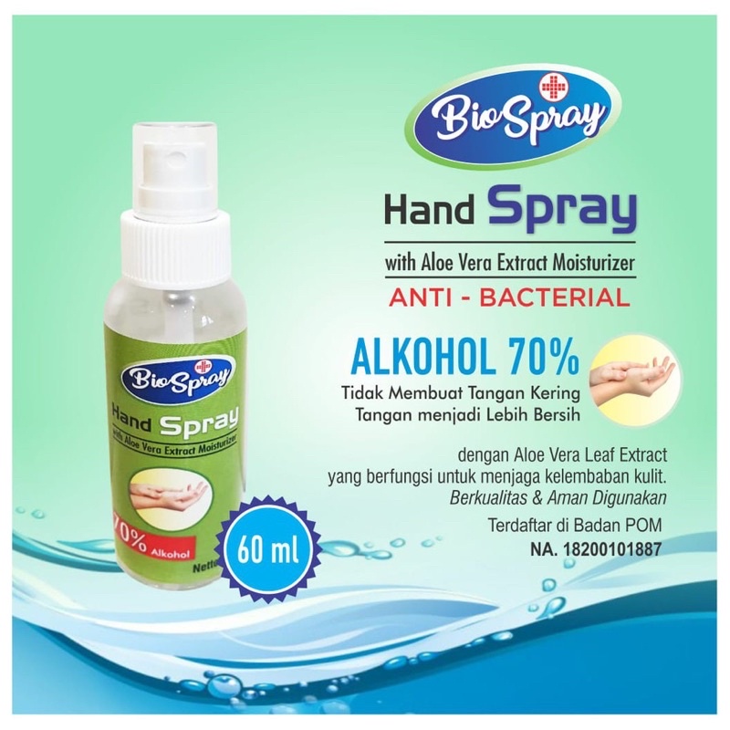 BIO SPRAY HAND SANITIZER ANTISEPTIC PEMBERSIH TANGAN ORIGINAL ISI 60ML PROMO SEN