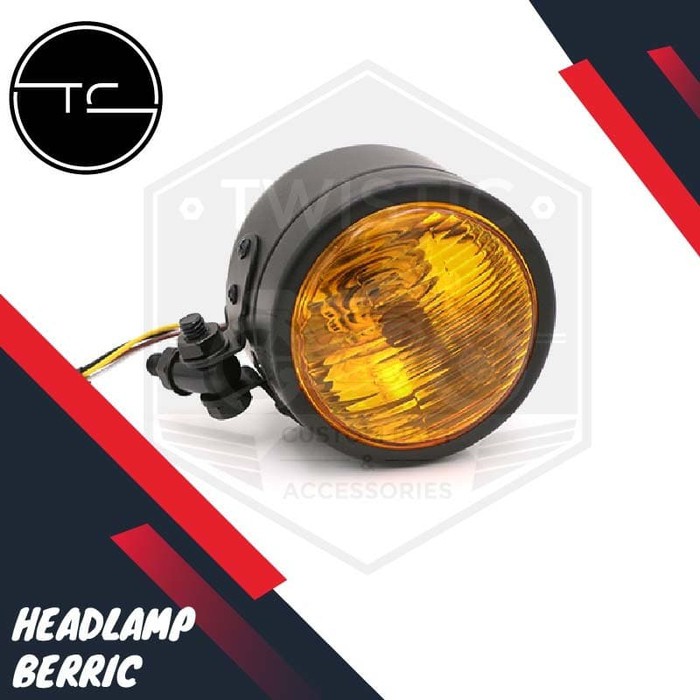 Headlamp Lampu Depan Berric Motor Custom Japstyle Tracker Scrambler