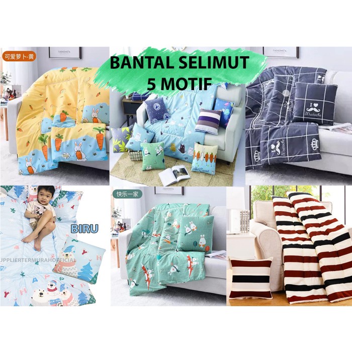 Selimut Dewasa Bantal Selimut Bahan Lembut Hangat Motif Karakter - Balmut(E5X5) IMPORT PREMIUM Selim