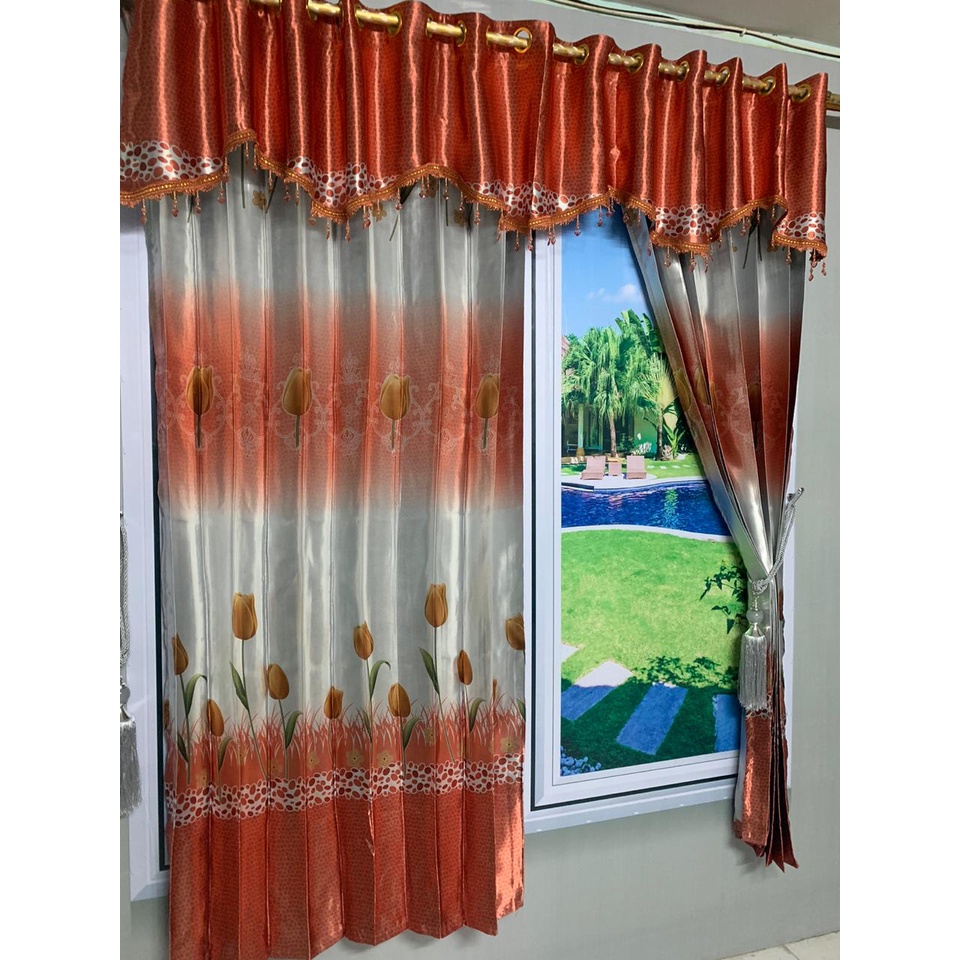 GORDEN BLACKOUT IMPORT / KORDEN INTERIOR RUANG TAMU MURAH MOTIF ZINIA (GORDEN &amp; PONI PISAH)