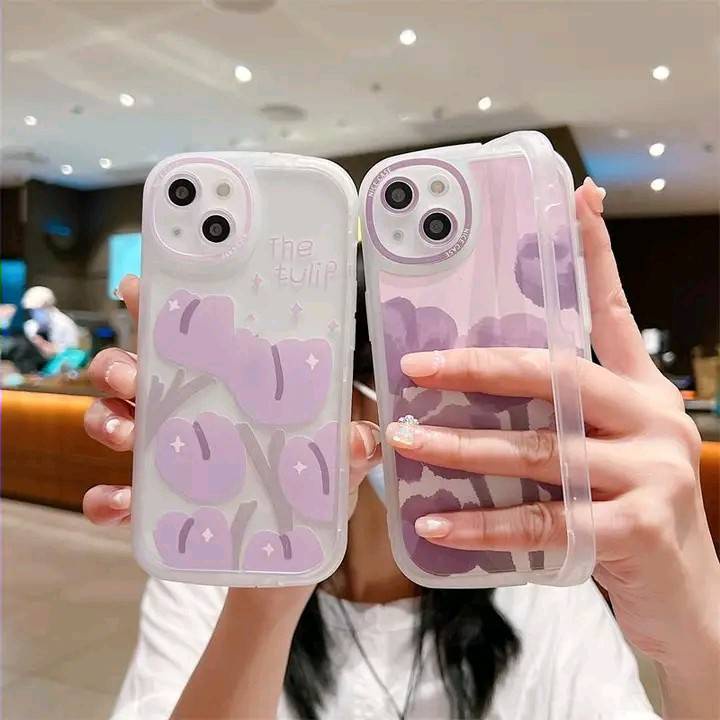 Case Desain Bunga Tulip Lavender Untuk iPhone 12 13 11 Pro Max X Xs Max Xr hhbv