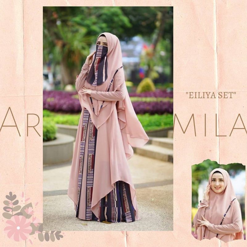 ARMILA / Eiliya Dress Set by Armila / gamis syarj/ set syari free niqob/ gamis armila / armila brand