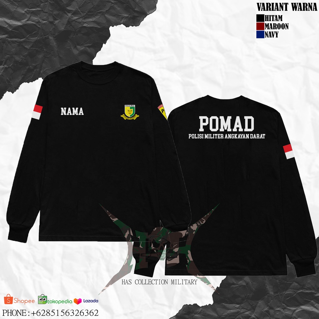 kaos pomad polisi militer long sleeve