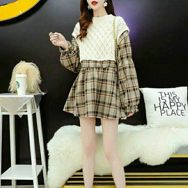 0760 Baju atasan blouse babydoll lengan balon wanita baju atasan blouse kerja cewek import korea