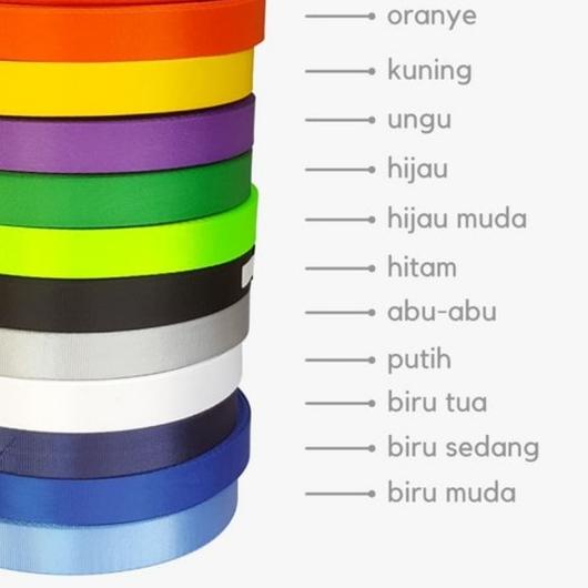 TALI ROLL NYLON 2 cm / bahan lanyard polister nilon nylon / pita tali idcard roll polister kalung pi