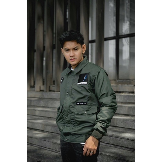 Hijau Jaket Flight Salviohexia Jaket Pilot Jaket Pria Jaket Bomber