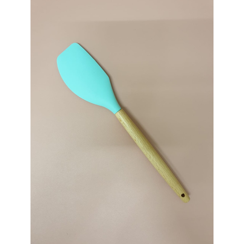 Spatula Wood Handle Silicone Sutil Silikon Gagang Kayu