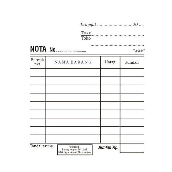 

Produk Unggulan] Nota Mini 1/8 Ncr Domba 2Ply 2X50Lbr