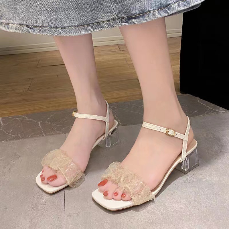 Sepatu Wanita Hells Tahu Sepatu Sandal Cewek Pelajar Kerja Hells Kaca Bagus Fashionabel Kekinian Nyaman Dipakai