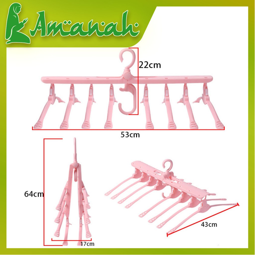 AS909 Gantungan Baju Lipat 8 in 1 / Hanger Lipat 8 in 1 Serbaguna