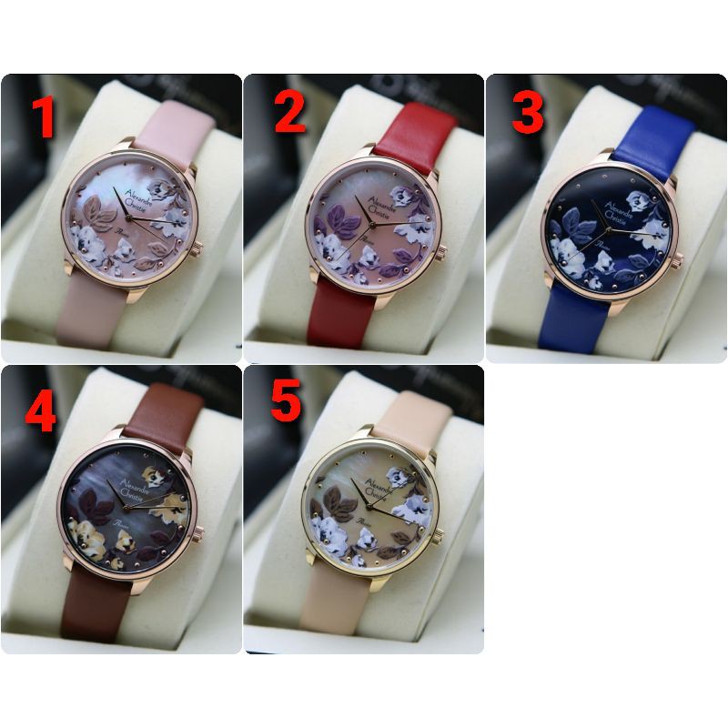 ORIGINAL GARANSI RESMI JAM TANGAN WANITA ALEXANDRE CHRISTIE CEWEK KULIT ALEXANDER CRISTIE AC ECEW