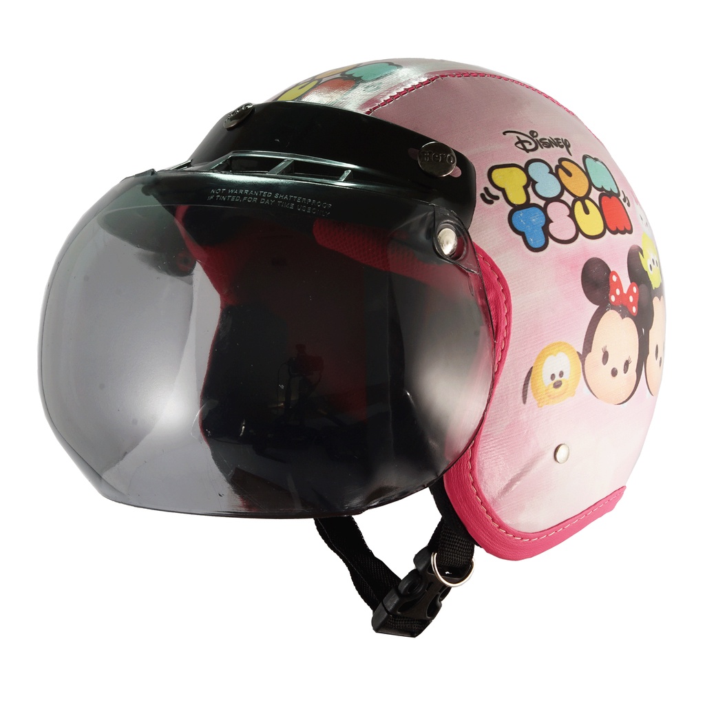 Helm Anak Perempuan 2 3 4 5 Tahun Bogo Retro Junior Motif Tsum Tsum Pink Lucu