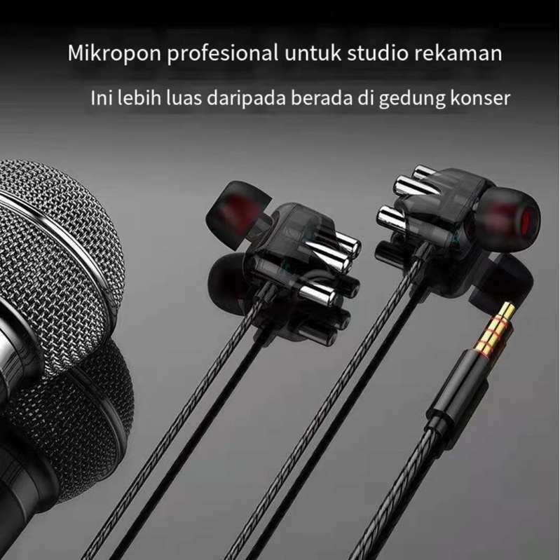 Headphone Mode Olahraga JUAL HEADSET A6 DOUBLE BASS/SPEAKER BASS 3.5MM 4D WIRED HEADPHONE