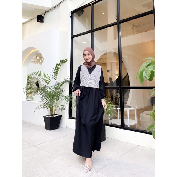 NEW AMY MAXI - Dress Vest (bisa lepas pasang) Ld 104 Pjg 132-Black new