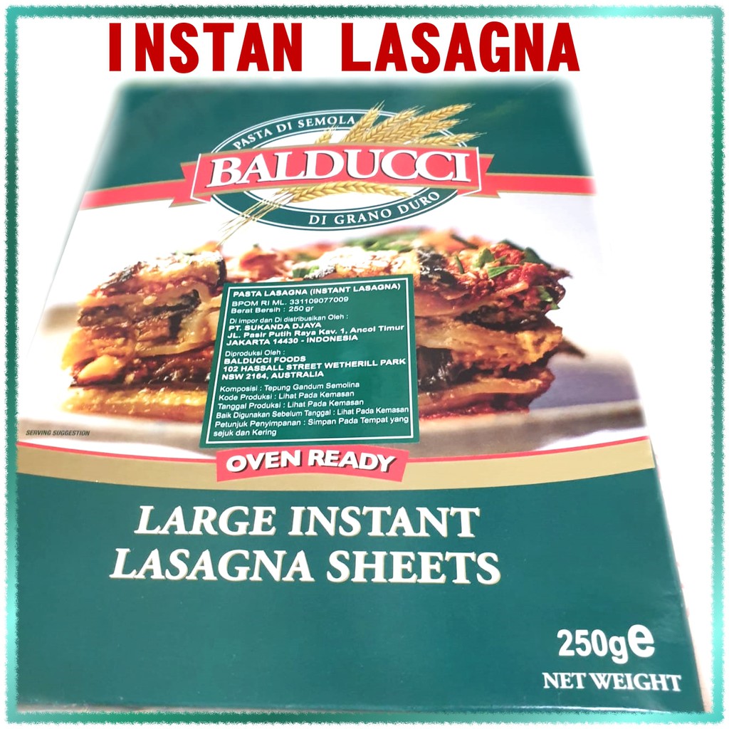 

INSTAN lasagna mie pasta instan BALDUCCI pasta di semola di grano dulo 250g