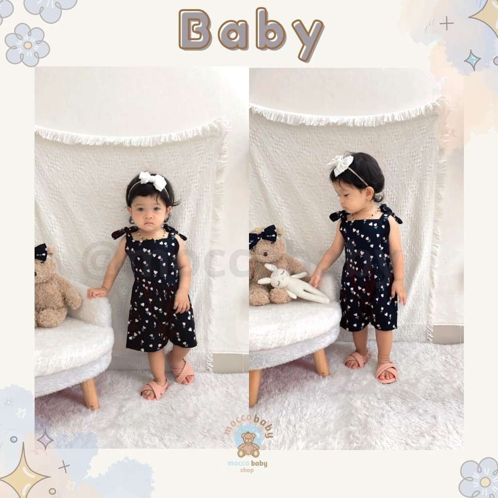 MBSS - BBB JUMPSUIT HANA setelan anak perempuan jumper bayi motif bunga lucu free headband PART 2