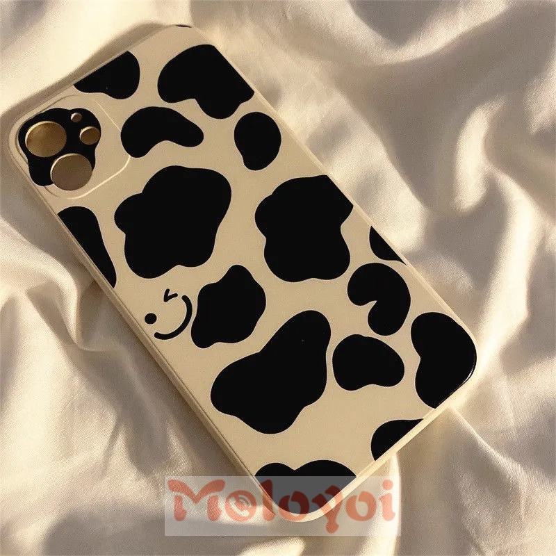 Straight Side Case Vivo Y20 Y20I Y21S Y21 2021 Y33S Y11 Y15 Y12 Y17 Y12I Y12S Y20S Y93 Y95 Y51 Y91C Y53S Y51A Y31 2021 Y53 Y91 Y50 Y30 Y30I Smiling Black Leopard Shockproof Soft Tpu Back Cover