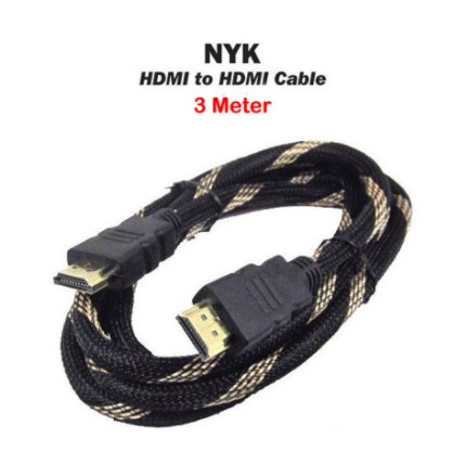 Cable hdmi 1.4 nyk 3m m-m gold ethernet 3d 240hz for xbox pc laptop ps 3 4 - Kabel hdtv 3 meter 4k male