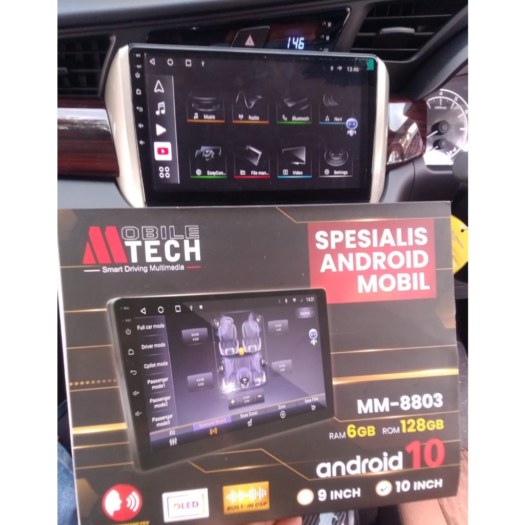 Head Unit Android Mtech MM-8803 BBA Ram 6/128 GB Built in Processor