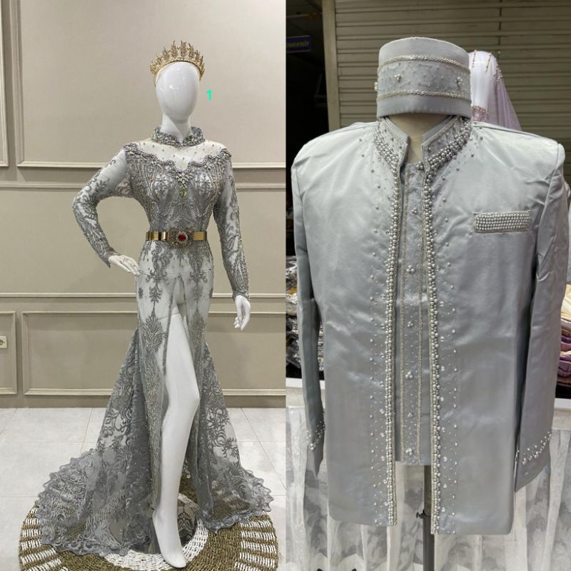 SALEEE GAUN PENGANTIN KEBAYA BEREKOR//GAUN WEDDING AKAD MEWAH FULL PAYET