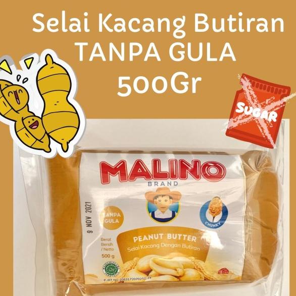 

SELAI KACANG BUTIRAN PEANUT BUTTER CHUNK TANPA GULA 500GR MALINO BRAND