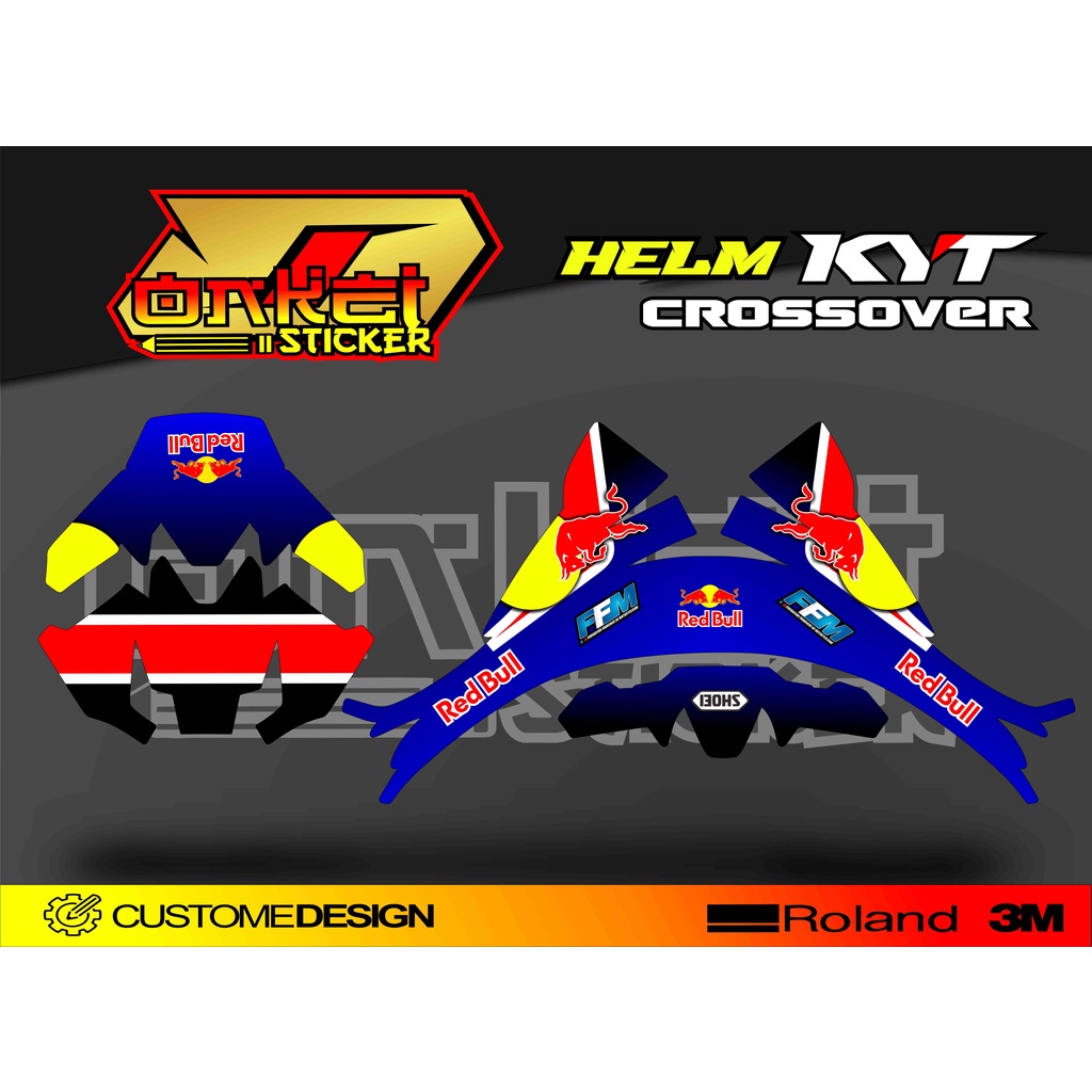 DECAL STICKER HELM KYT CROSS OVER RB