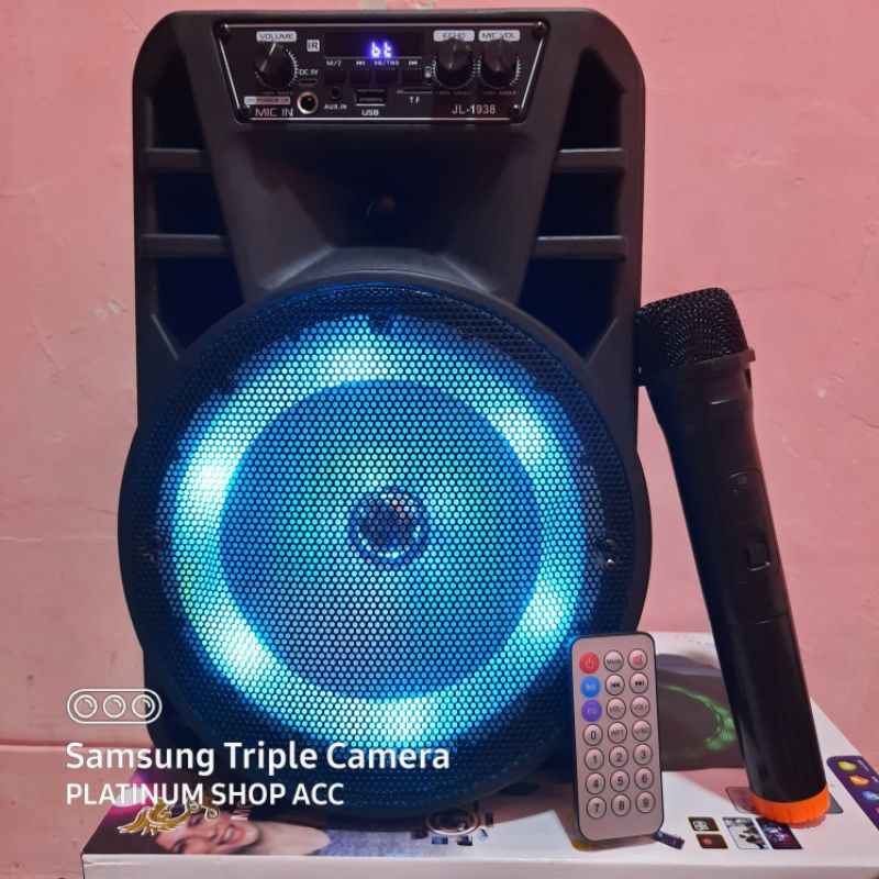 Speaker Bluetooth 8 Inchi Jl1938 Bonus Mic Wireless/Salon Aktif Radio Fm/Speaker Aktif Portable 8inc