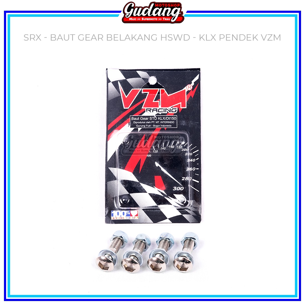 Baut Gear Belakang SRX/SCARLET Baut Mur Spacer CRF 150L KLX 150 Panjang Pendek VZM Stainless