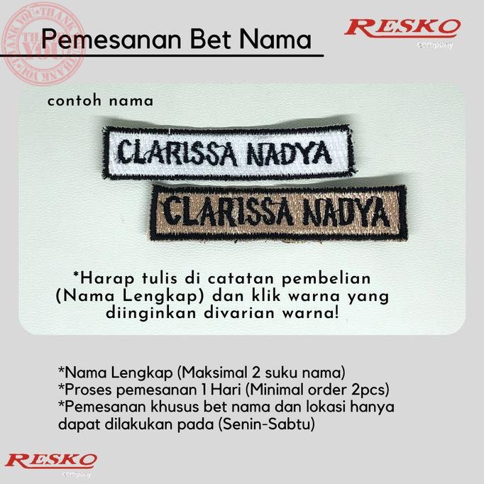 Bet Bordir Nama (Seragam Sekolah dan Pramuka) Terbaru Nama Dada Bordir