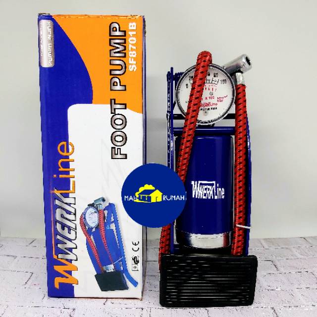 Pompa Injak Kaki Ban Mobil Motor / Foot Pump WerkLine - SF8701B