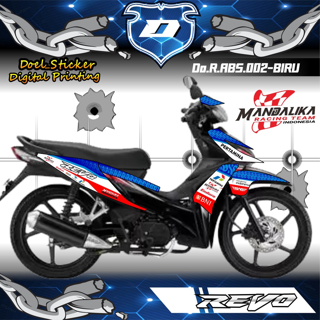 Sticker Striping REVO ABSOLUTE List Variasi Hologram , Crome Doel 003