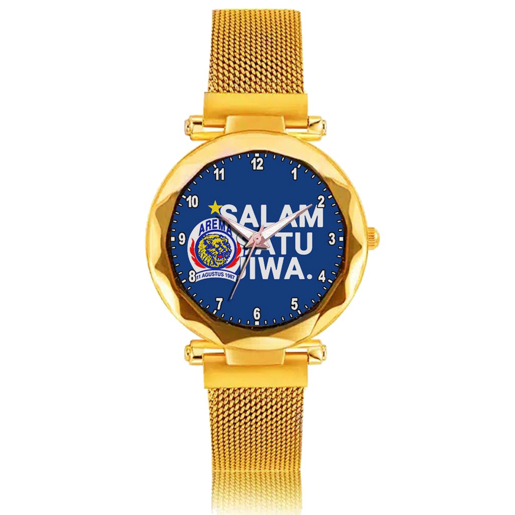 Jam Tangan Wanita Custom - AREMANITA AREMA MOTIF 4 Free Box &amp; Batre Cadangan