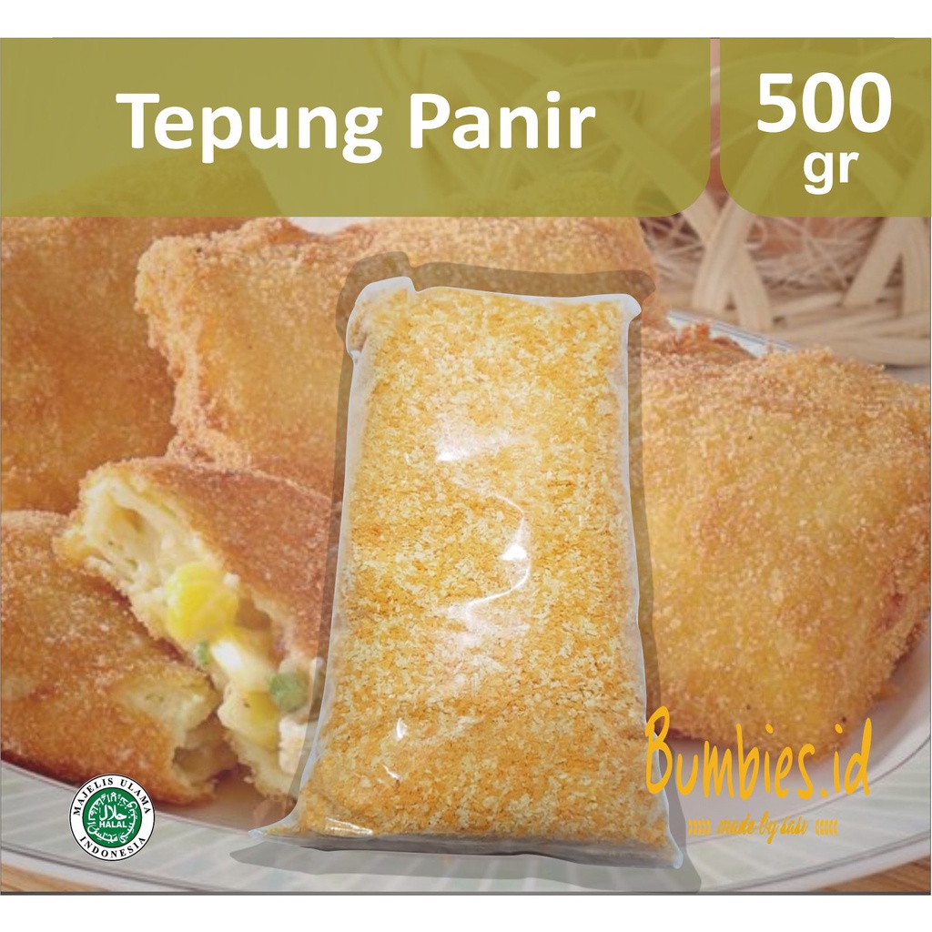 

Tepung Roti Panir Repack 500gram cap Pelangi Tepung roti / breadcrumb / Tepung Panko Roti BESTPRICE