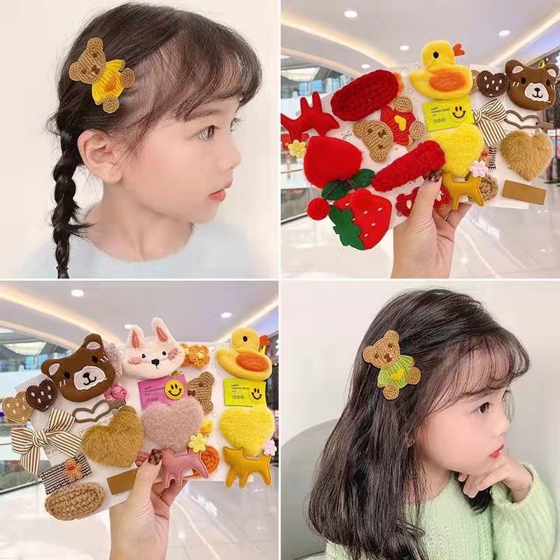 （Hello Girl) F74 1 Papan 8 Pcs Jepit Rambut Karakter Klip Jepitan Anak Gaya Korea Fashion Hair Clip