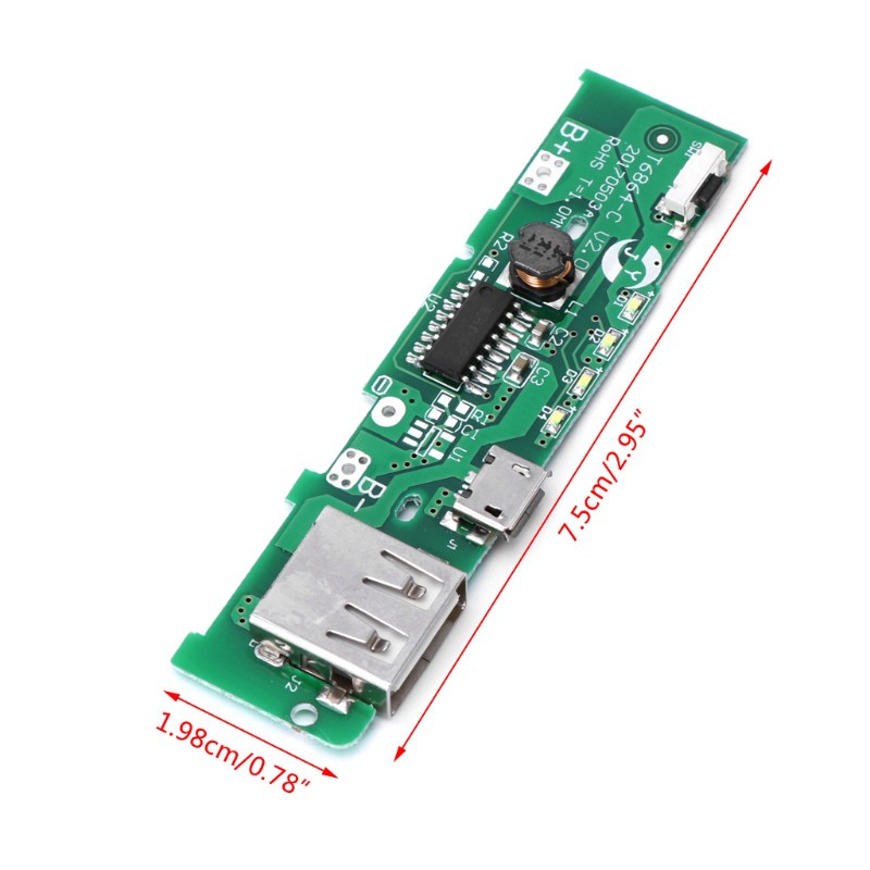 Vivi Modul Board Pcb Power Bank Usb 5v 2a Untuk Baterai 18650