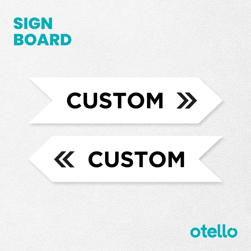 Otello Custom Tulisan Arah Panah Papan Sign Board Akrilik Print Label Acrylic Plat Penunjuk Petunjuk Rambu