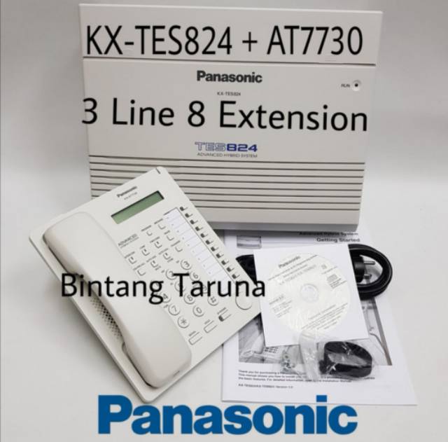 Pabx Panasonic KX-TES824 + Telepon KX-AT7730 (3 Line 8 Ext)