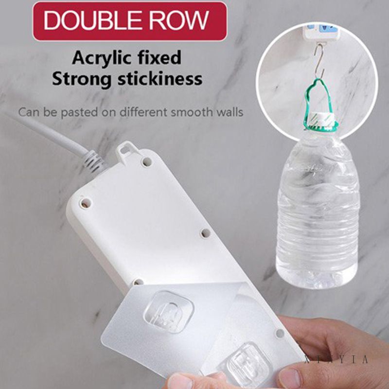 Double-sided Adhesive Hook Self-adhesive Wall Hook Power Socket with Wall Hook Multi-function Hook Strong Transparent Hook Suction Cup