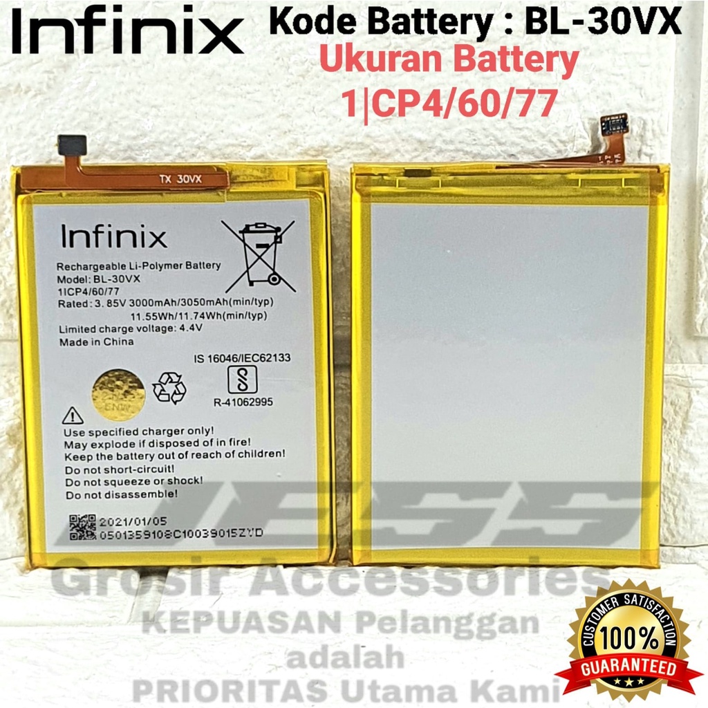 Baterai Battery Original INFINIX Smart 2 - X5515 - X5515F - Smart 2 Pro - X5514 - X5514D Kode Batre BL-30VX - BL30VX