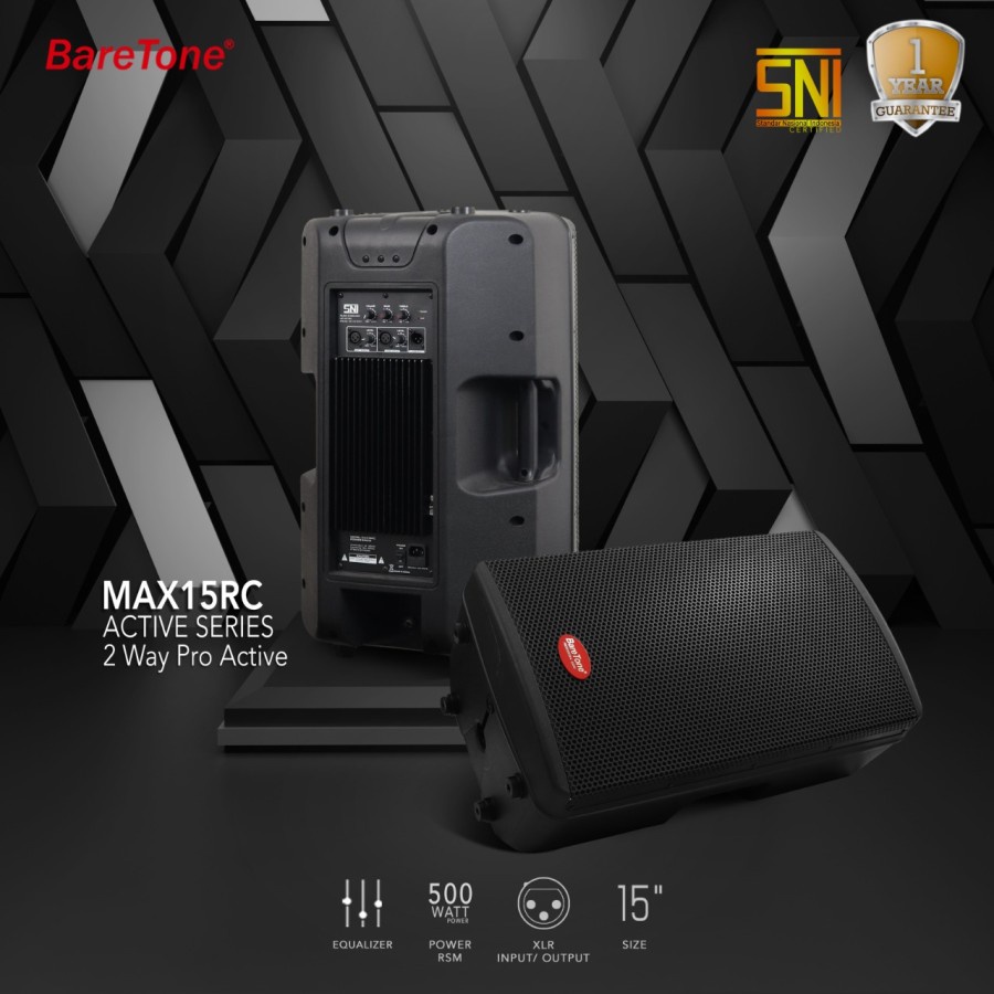 Speaker Active BARETONE MAX15RC MAX 15RC Speaker Professional 500WATT