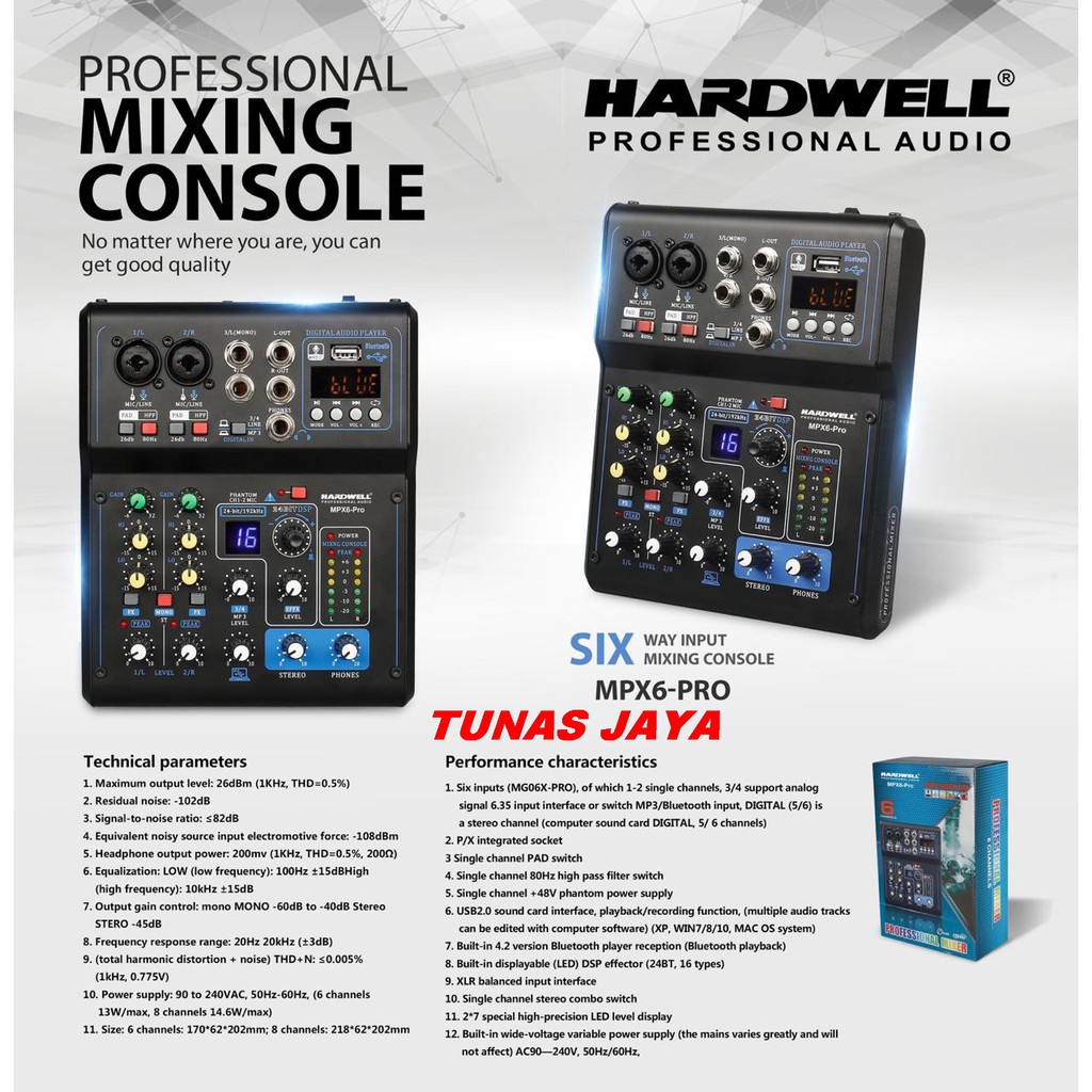 MIXER AUDIO HARDWELL MPX 6PRO / MPX 6 PRO  ORIGINAL