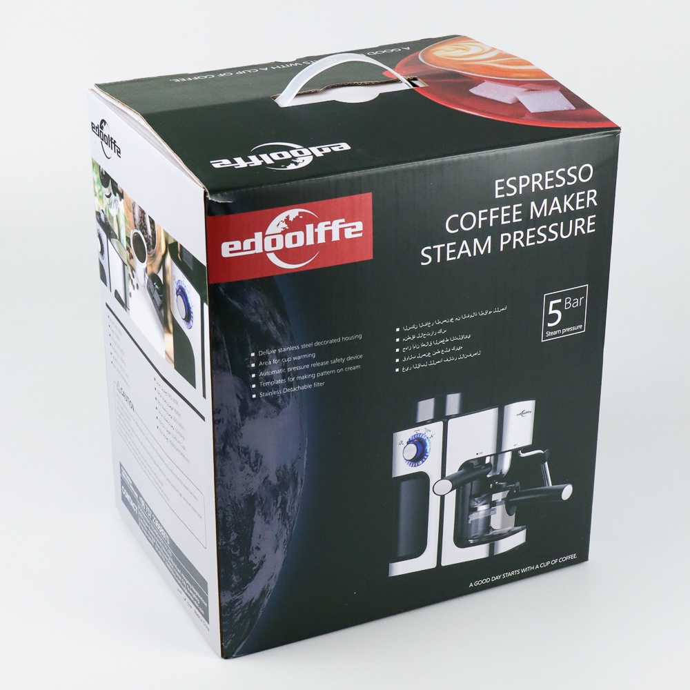 Edoolffe Mesin Kopi Semi Automatic Espresso Coffe Machine Pressure Milk Foam - MD-2006 - Silver