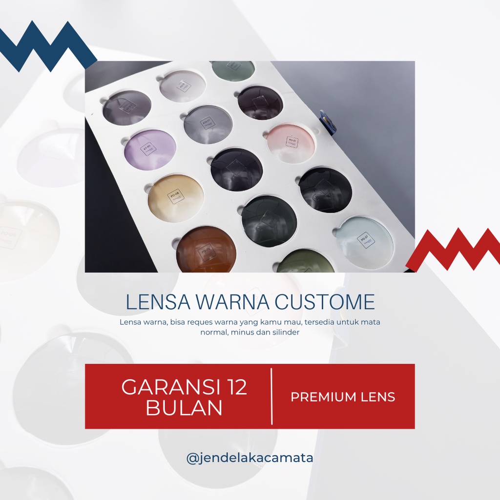 lensa warna (bisa custom warna), bisa untuk lensa normal, minus, silinder | lensa minus warna lensa 