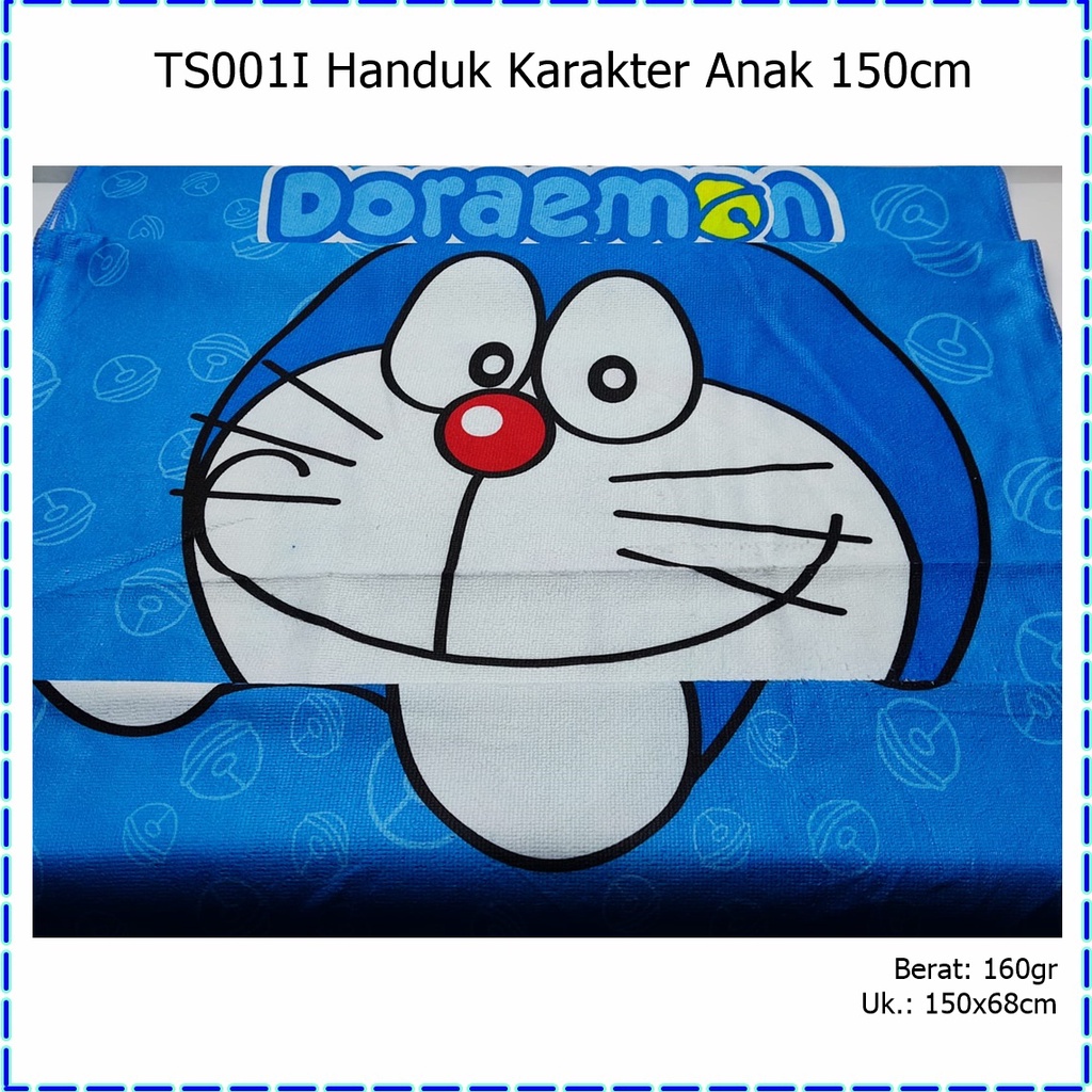 TS001I Handuk Karakter Anak 150cm-Doraemon